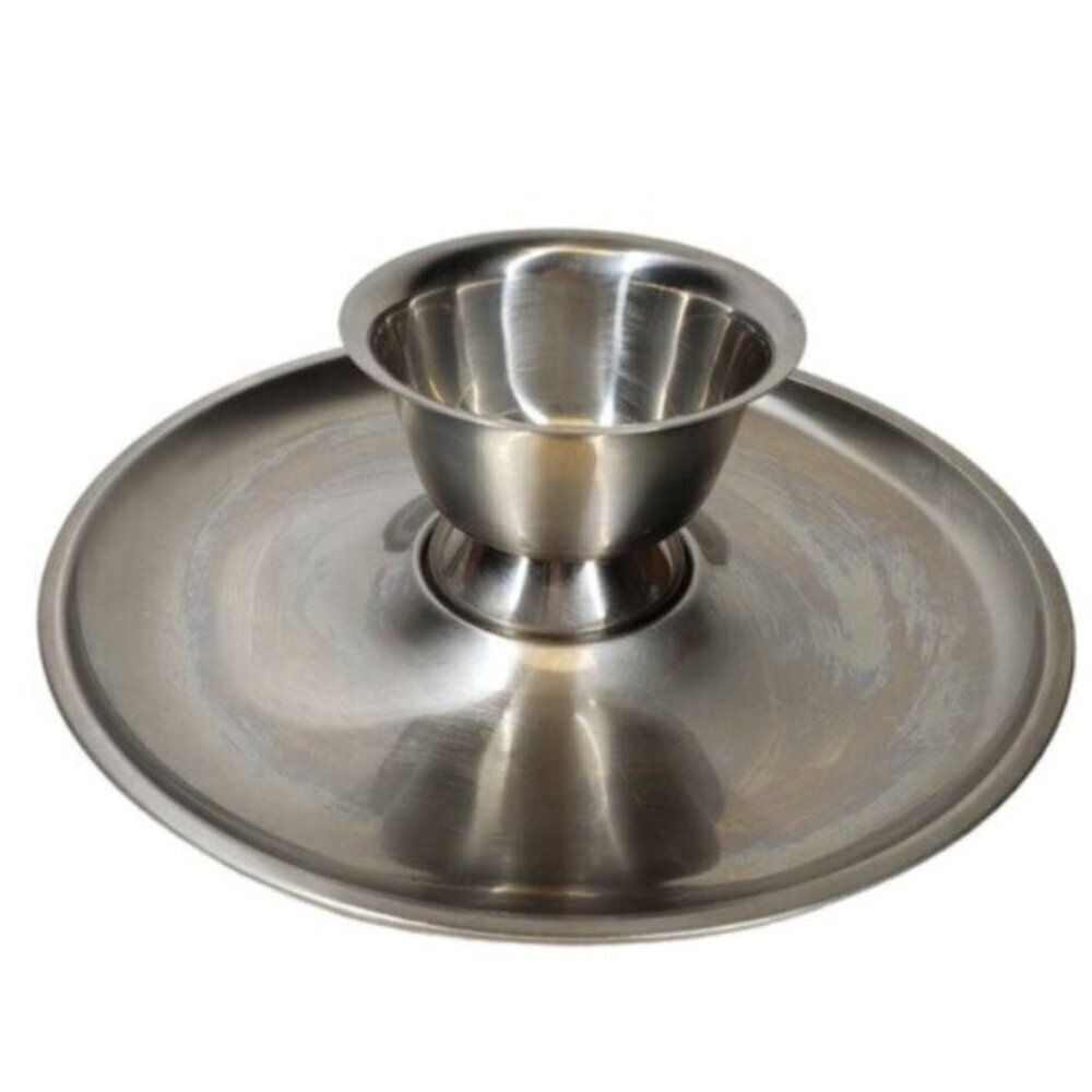 Oneida Stainless Chip Dip Platter Bowl Simple Classic Party Celebrat…
